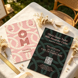 Invitation modèles de corde entrelacés symboliques mariage