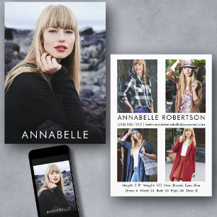 Invitation Modélisation de mode moderne 5 Photos Modèle Comp 