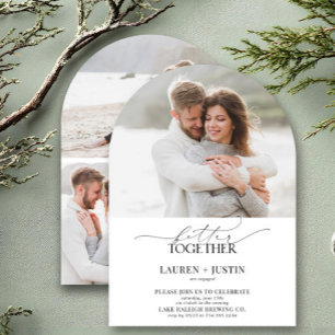 Invitation Modern Arch 4 Photo Script Engagement Party