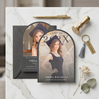 Invitation Modern Arch Photo Minimalist Graduation | PhotoPop