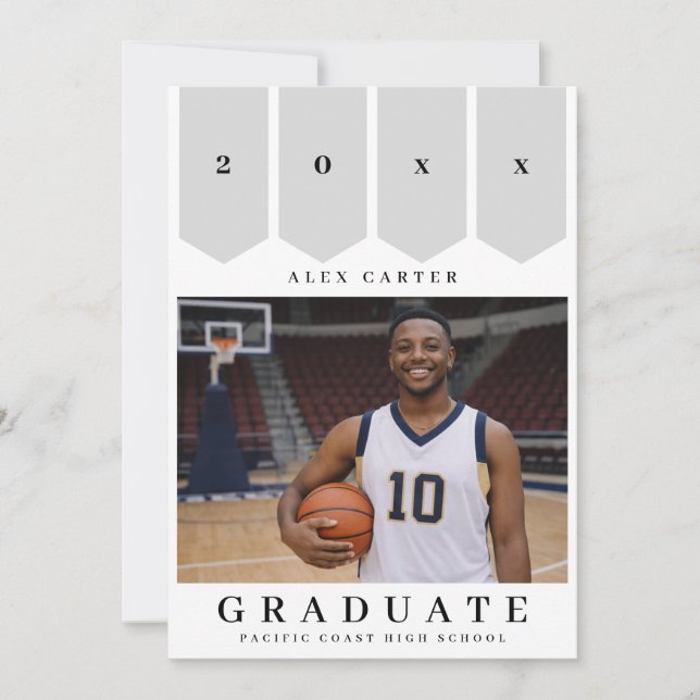 Invitation Modern Banner Graduate Announcement  (Devant)