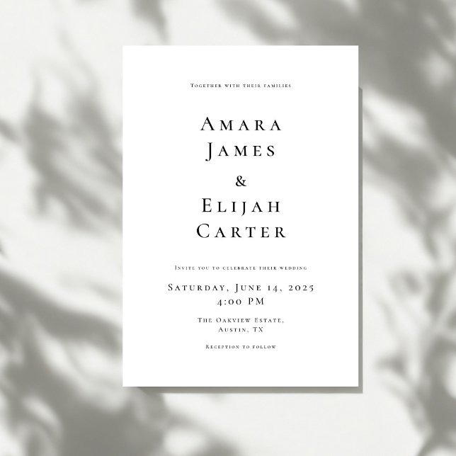 Invitation Modern Black and White Minimal Wedding (Créateur téléchargé)