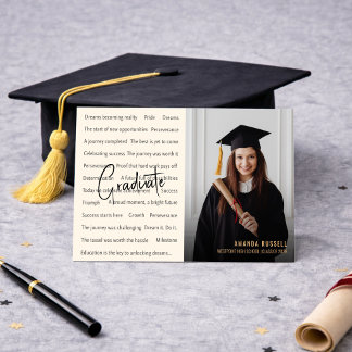 Invitation Modern Black & Gold Photo Graduation Party