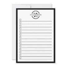 Modern Black White Monogram Name To Do List