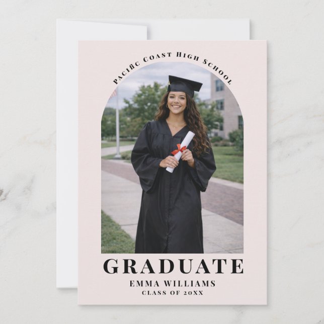 Invitation Modern Blush Arch Graduate Announcement (Devant)