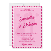 Modern Blush Pink Chevron Stripe Wedding