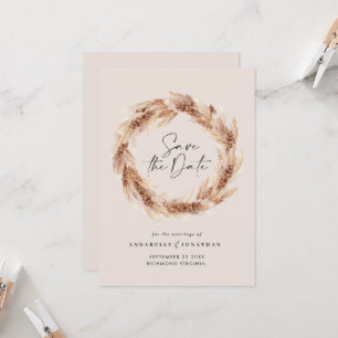 Invitation Modern bohemian natural pampas grass wedding invit