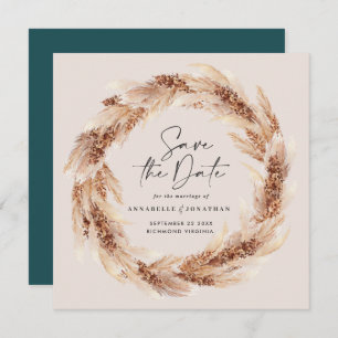 Invitation Modern bohemian natural pampas grass wedding invit