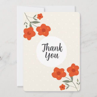 Invitation Modern Botanical orange floral thank you card