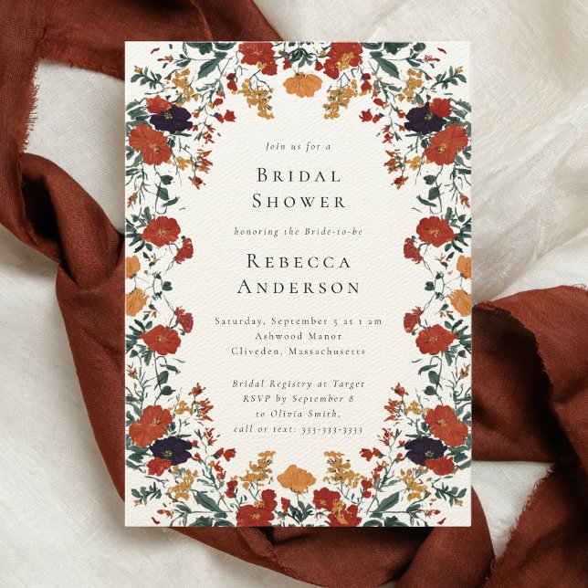 Invitation Modern Botanical Summer Fall Wedding Bridal Shower (Créateur téléchargé)
