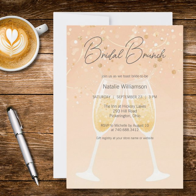 Invitation Modern Bubbly Bridal Brunch (Créateur téléchargé)