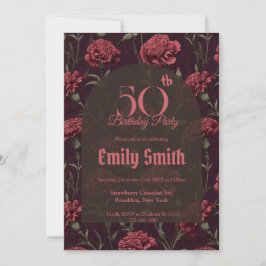 Invitation Modern Carnation Inspired 90Th Birthday