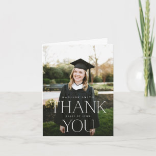 Invitation Modern Chic Type Photo Graduation Thank You Card
