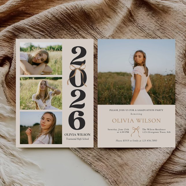 Invitation Modern Class of 2026 Photo Graduation Party (Créateur téléchargé)