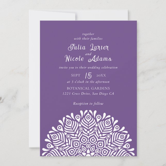 Invitation Modern Colorful Boho Ethnic Floral Mandala Wedding (Devant)