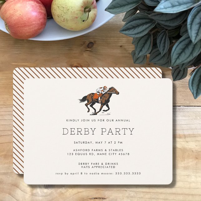Invitation Modern Derby Party Équestre de Courses de Chevaux (Créateur téléchargé)