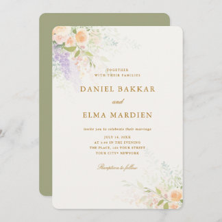 Invitation Modern Elegant Boho Wildflower Wedding