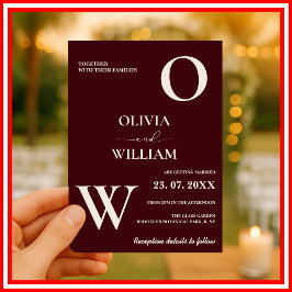 Invitation Modern Elegant Burgundy Wedding