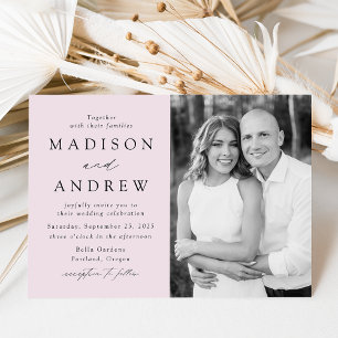 Invitation Modern Elegant Lavender Photo Wedding