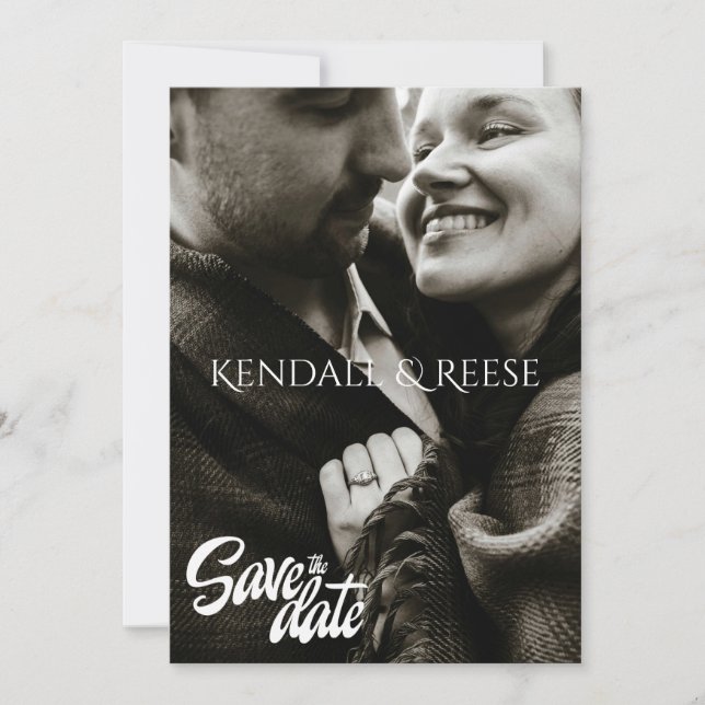 Invitation Modern Elegant Minimalist Wedding Announcement (Devant)