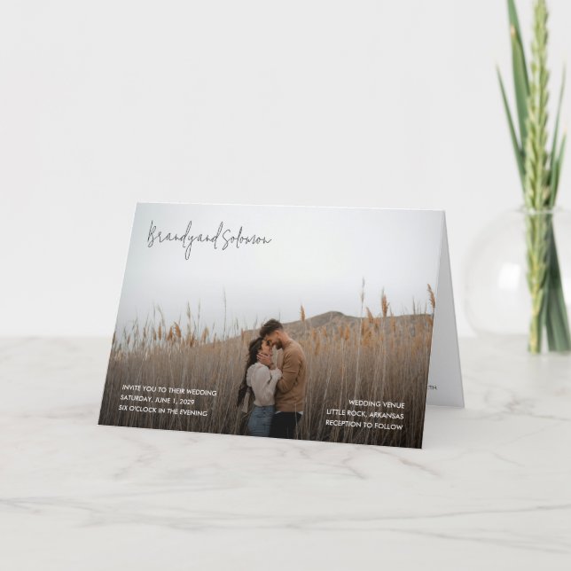 Invitation Modern Elegant Photo Wedding (Devant)