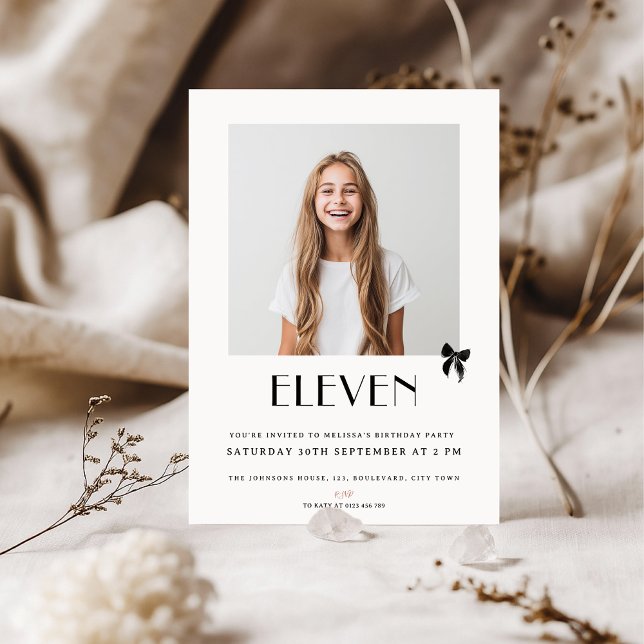 Invitation Modern Eleven Teenager Photo 13th Birthday Party (Créateur téléchargé)