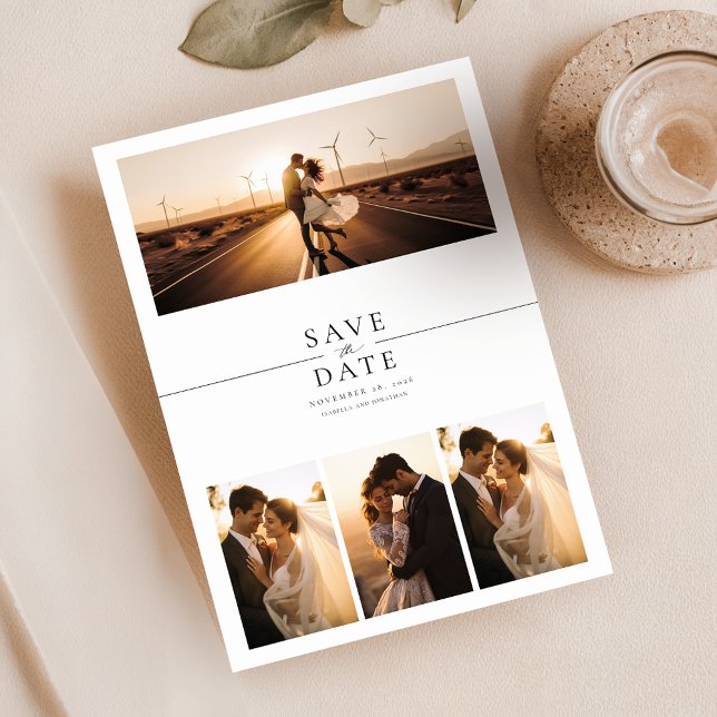 Invitation Modern Fancy 8 Photo Collage Mariage Enregistrer L (Créateur téléchargé)