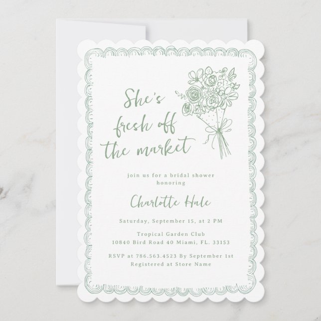 Invitation Modern Farmers Fresh off the Market Bridal Shower (Devant)