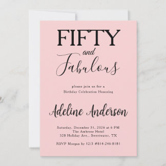Invitation Modern Fifty and Fabulous Bold 50th Birthday Party