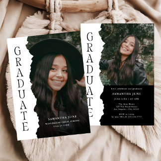 Invitation Modern Graduate Photo Magazine Graduation Party