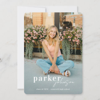 Invitation Modern Graduation Announcement Photo Card