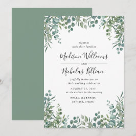 Invitation Modern Greenery | Cadre Botanique Mariage