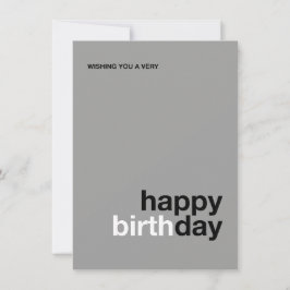 Invitation Modern Happy Birthday Card – Minimal Design
