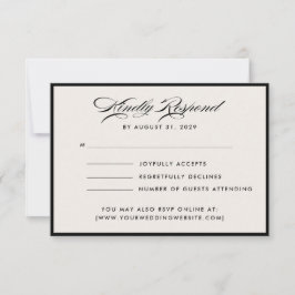 Invitation Modern Ivory Script RSVP Card