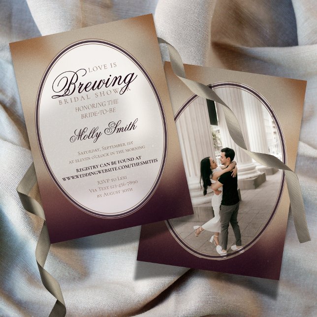 Invitation Modern Love is Brewing Coffee Bridal Shower (Modern Love is Brewing Coffee Bridal Shower Invitation)