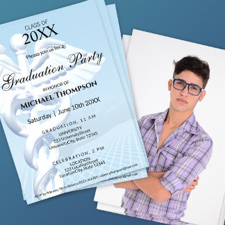Invitation Modern Medical Caduceus Graduation | Photo