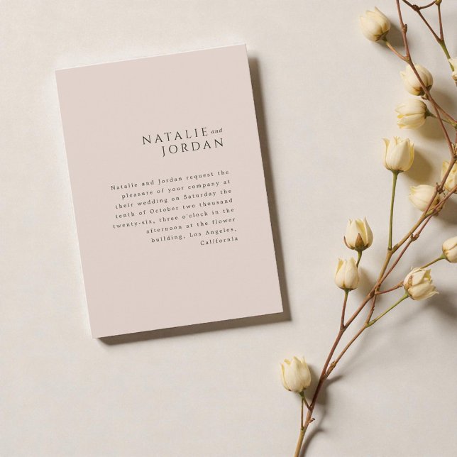 Invitation Modern Minimalist Elegant Simple Champagne Wedding (Modern Minimalist Elegant Simple Champagne Wedding Invitation)