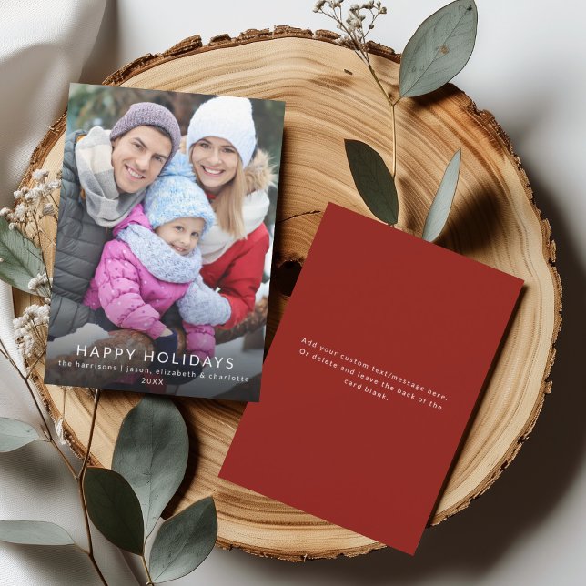 Invitation Modern Minimalist Happy Holidays Family Photo Card (Créateur téléchargé)