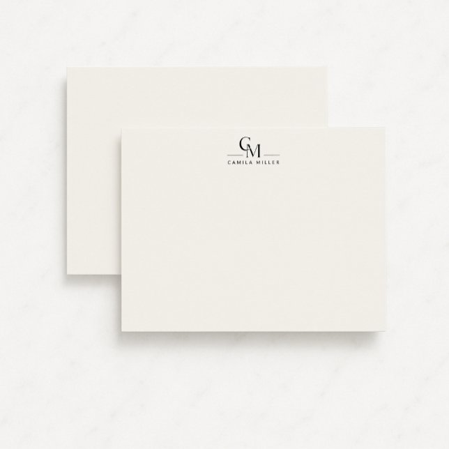 Invitation Modern Minimalist Monogram Stationery Note Card (Créateur téléchargé)