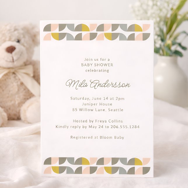 Invitation Modern Minimalist Pastel Aesthetic Baby Shower (Créateur téléchargé)