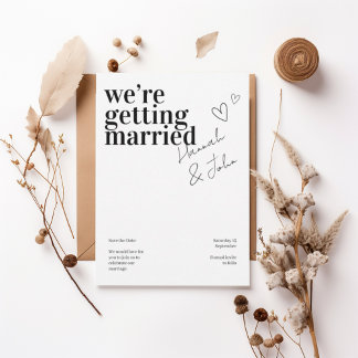Invitation Modern Minimalist “We’re Getting Married”
