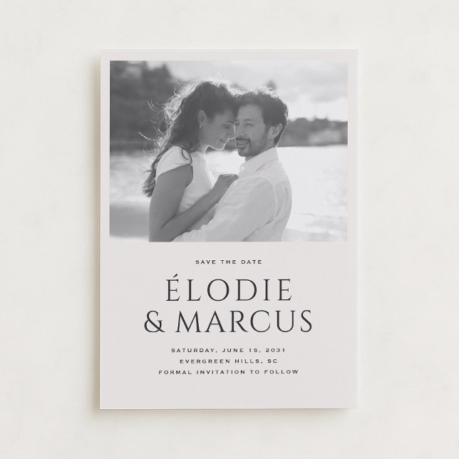 Invitation Modern One Photo Bold Typographie Enregistrer la d (Créateur téléchargé)