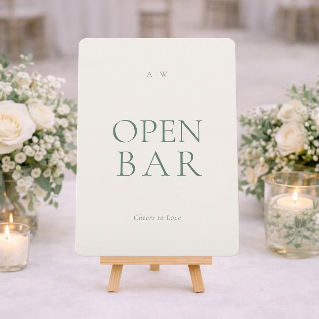 Invitation Modern Open Bar Wedding Sign (Créateur téléchargé)