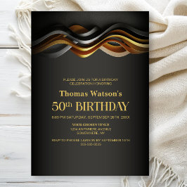 Invitation Modern Orange 50th Birthday Party