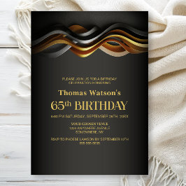Invitation Modern Orange 65th Birthday Party