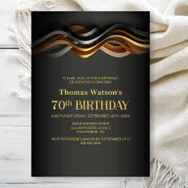 Invitation Modern Orange 70th Birthday Party