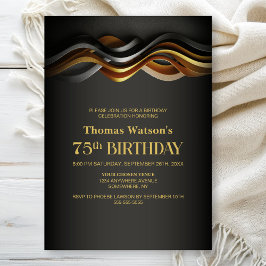 Invitation Modern Orange 75th Birthday Party