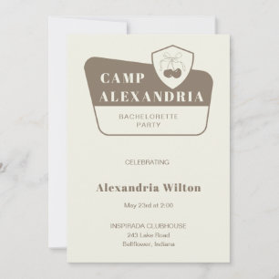 Invitation Modern Park Camping Bachelorette Party