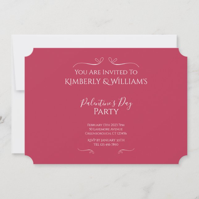 Invitation Modern Pink Palentine's Day Party (Devant)