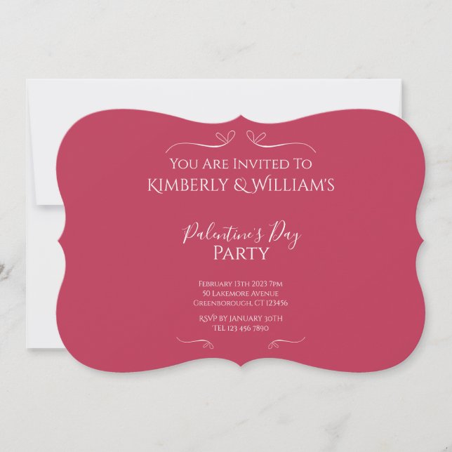 Invitation Modern Pink Palentine's Day Party (Devant)